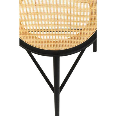 Depok Rattan Seat Stool with Metal Legs