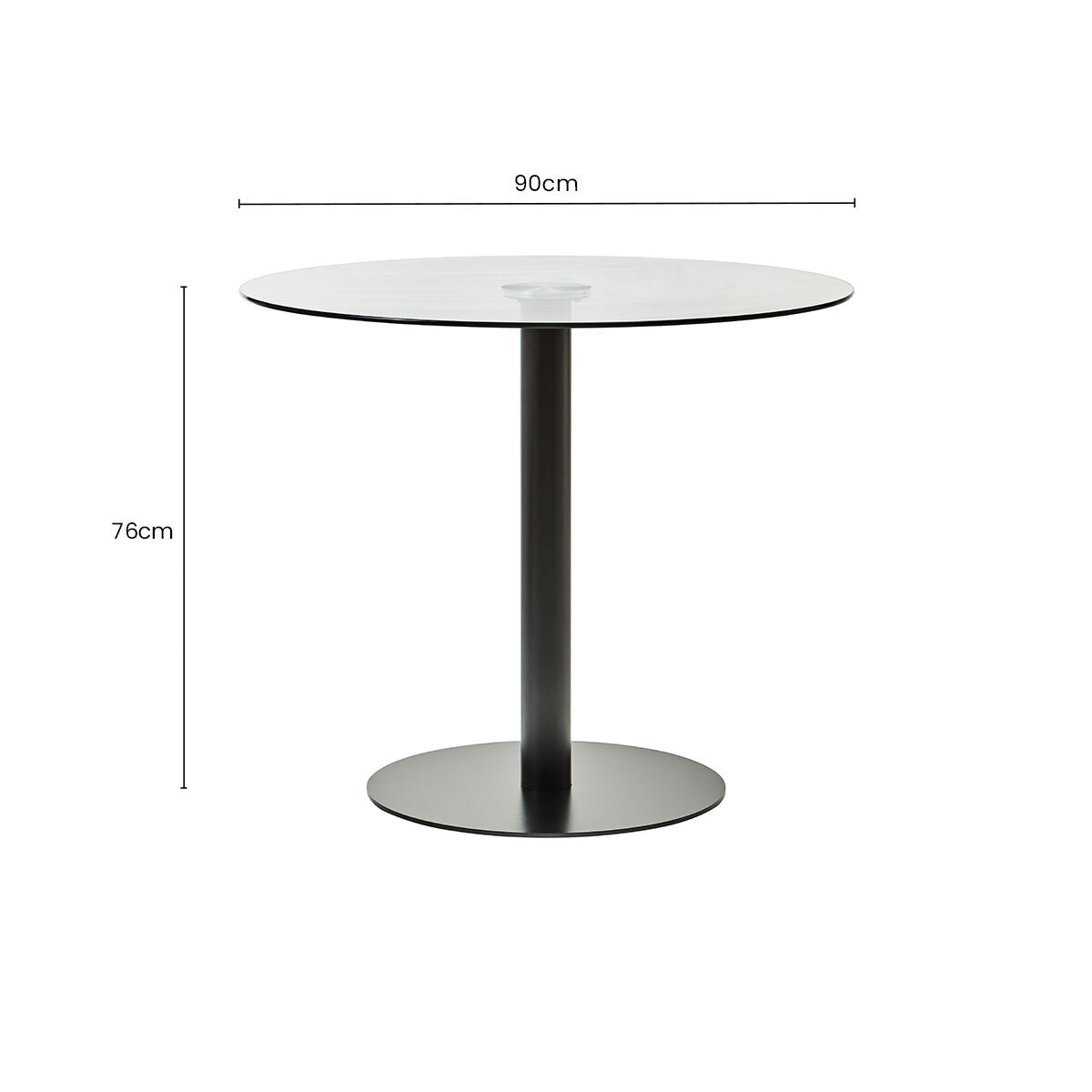 Metropolitan Round Matt Black Dining Table