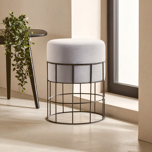 Hayes Cage Frame Velvet Stool