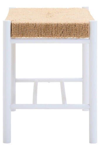 Bandar Small Natural Rope and White Wood Bench