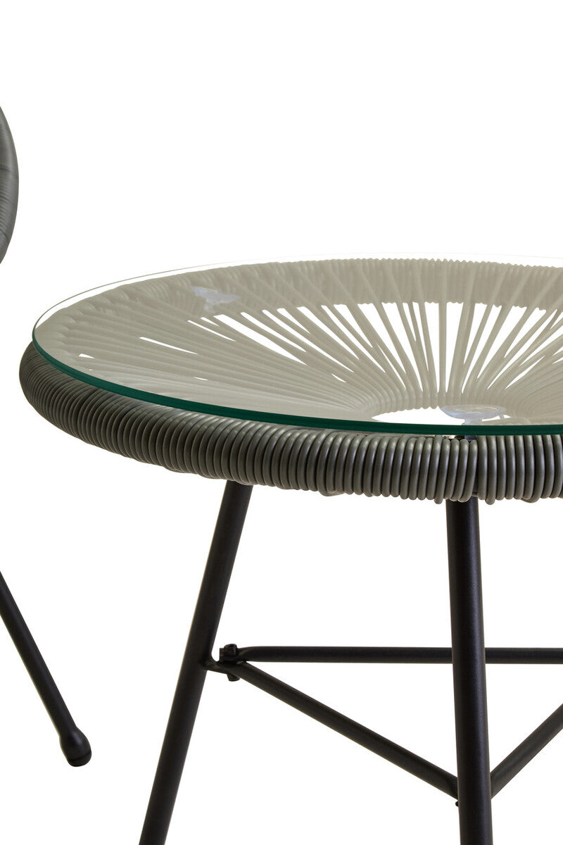 Miami Grey 3 Piece Rattan Patio Set