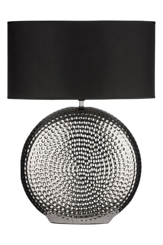 Evette Small Hammered Chrome Finish Table Lamp