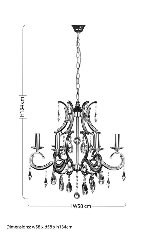 Cassandra 6 Arm Crystal Chandelier