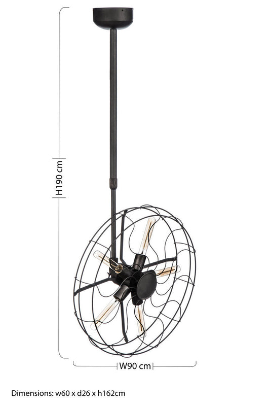 Vintage Fan Design Ceiling Light | Trissoni