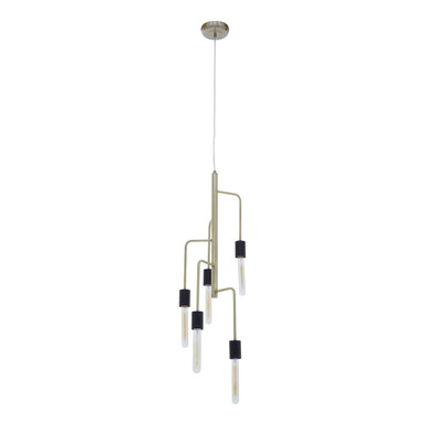 Lagona 5 Bulb Antique Brass Pendant Light