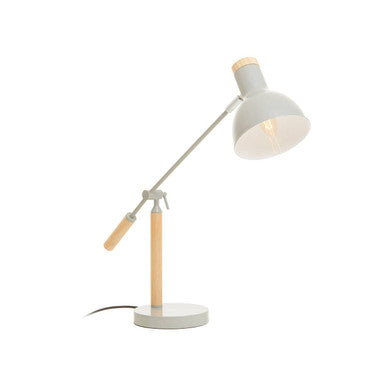 Matte Grey and Wood Adjustable Desk Lamp | Stockholm