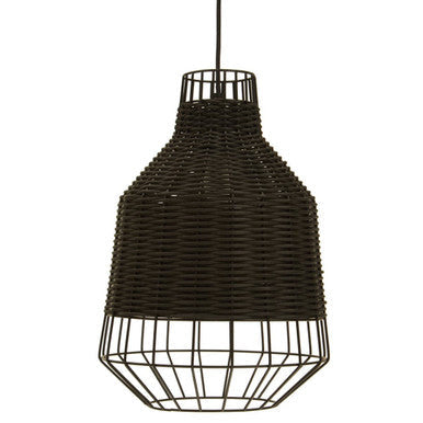 Black Rattan Pendant Light | Jaya