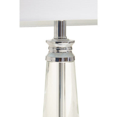 Clear Crystal Table Lamp with Chrome Base | Helvetia