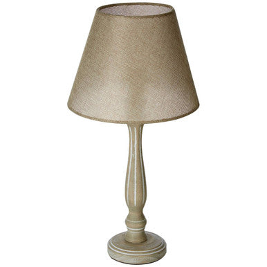 Lined Wooden Candlestick Table Lamp | Maine