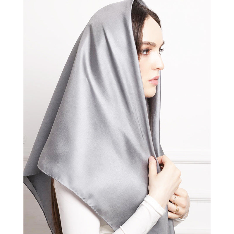 Satin Imitation Silk Scarf Shawl Ladies Headscarf