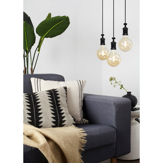 4lite Decorative 3 Light Circular Ceiling Pendant with 3x E27 Bulbs