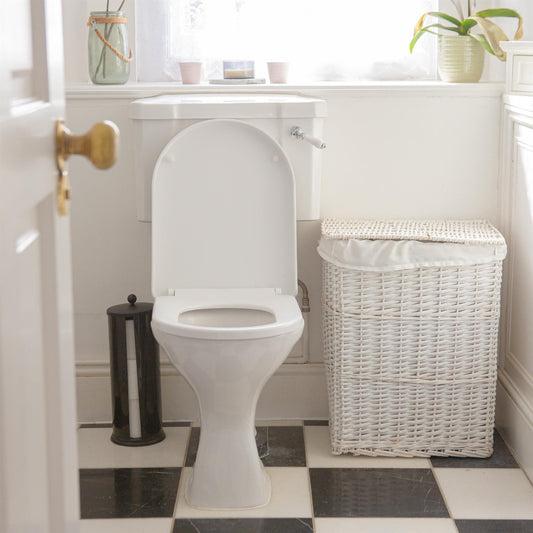 White Square Antibacterial Soft Close Standard Toilet Seat