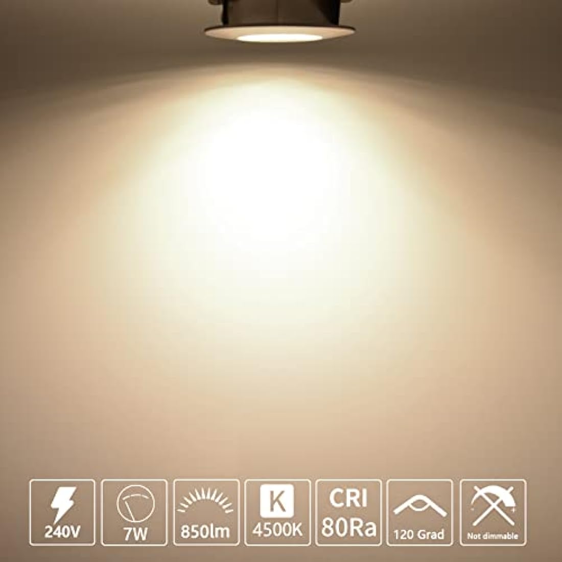 HiBay 20x 7W LED Downlights White Recessed Spotlights Ceiling Lights IP44 Spots Light Ultra Slim Downlight Neutral White 4500K 240V