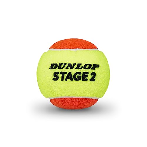DUNLOP Tennis Ball Stage 2 Orange (60 Balls) - for Beginners & Kids on middle court