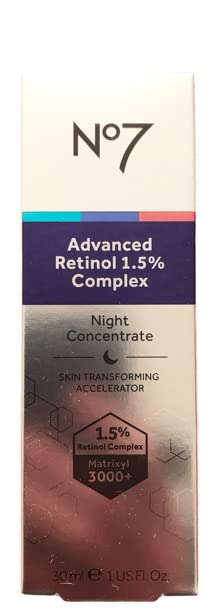 No7 Advanced Retinol 1.5% Complex Night Concentrate Skin Transforming Accelerator 30ml