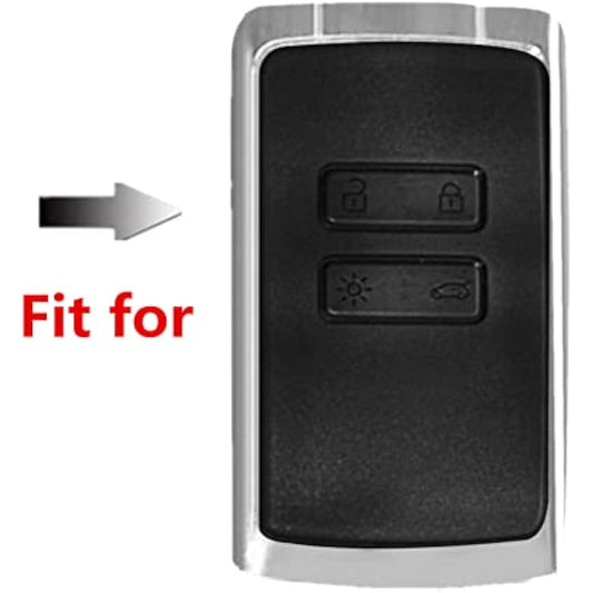 Happyit Silicone Car Key Cover Cases for Renault koleos Kadjar 4 Buttons Remote Control Skin Shell (Black + Red)