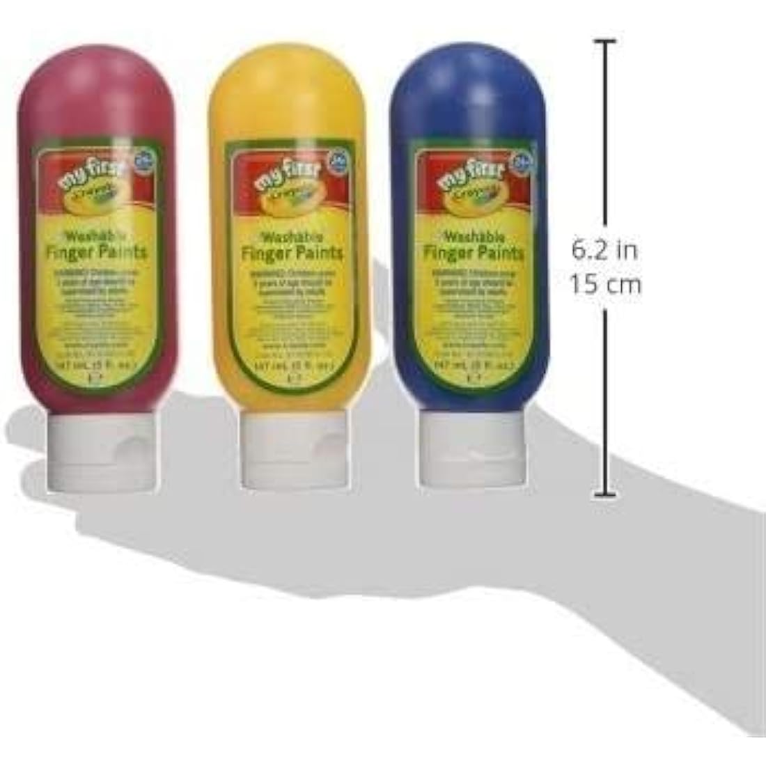 CRAYOLA MyFirst Washable Finger Paints - Assorted Colours (Pack of 3) | Safe & Easy to Use for Toddlers | Ideal for Kids Aged 3+