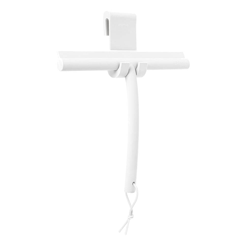 blomus VIPO Shower Squeegee with Holder, 24 cm Wide, Silicone Squeegee for Shower, Bathroom, Window Squeegee, Windscreen Squeegee, White