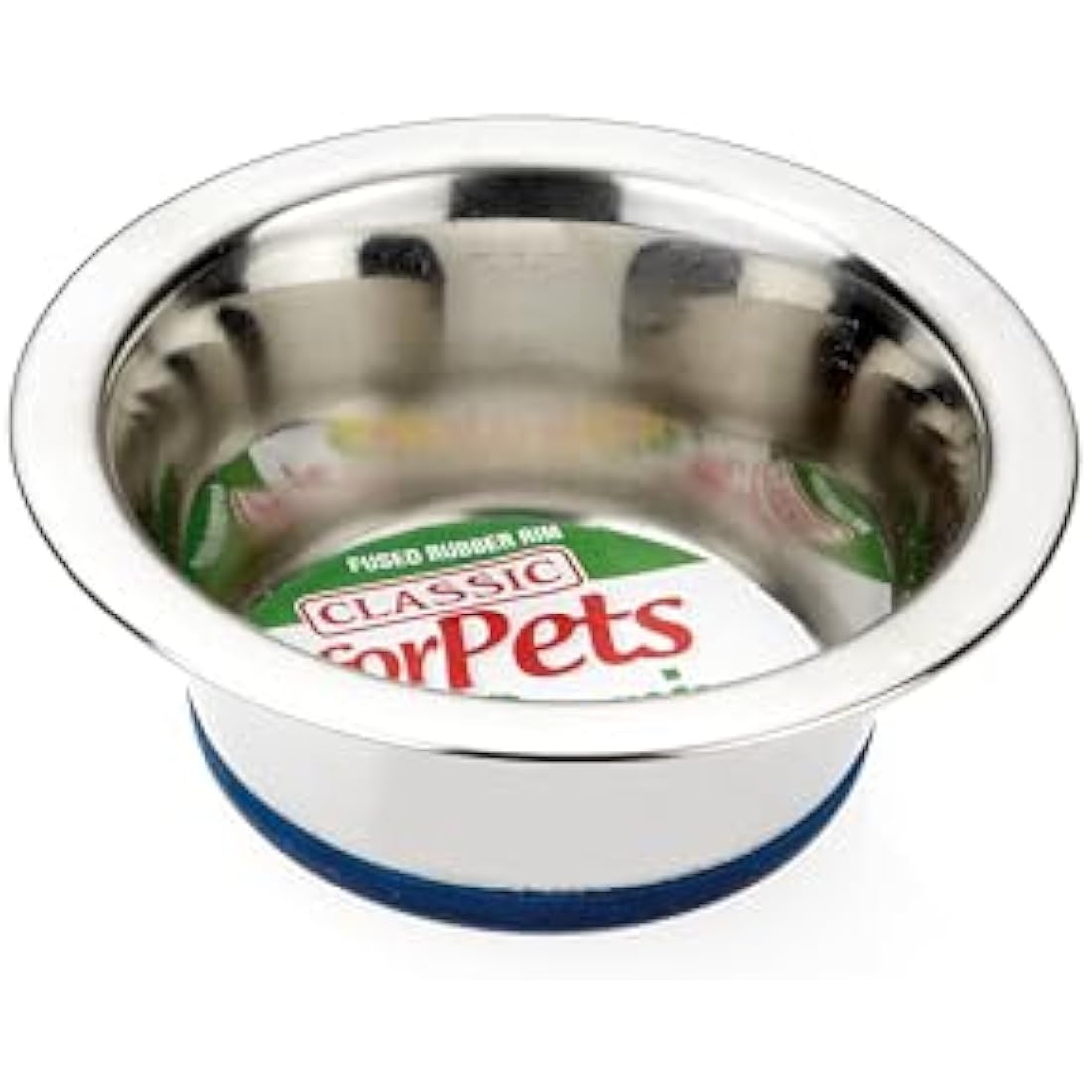 Classic Pet Products Non-Slip Stainless Steel Dish (400 ml - 135 mm, 5.25 inch Diameter Dog Bowl)