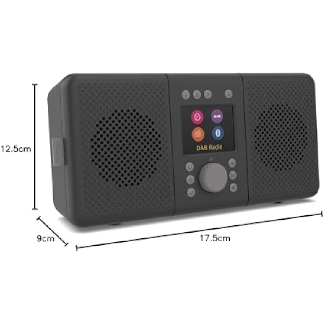 Pure ELAN CONNECT+ All-In One Internet Radio with Bluetooth 5.0 (DAB/DAB+ and FM, TFT Display, Preset Buttons Support, Music Streaming, Podcast, Battery Usage, USB), Charcoal