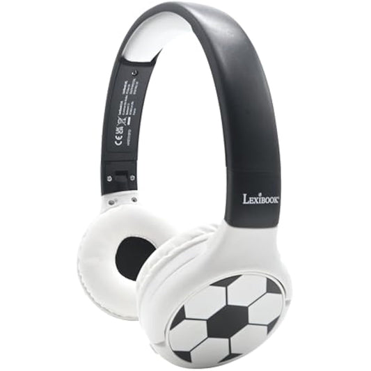 LEXIBOOK - Football - 2-in-1 Bluetooth & Wired Headphones with microphone and control button, Foldable and Adjustable, Long lasting rechargeable battery, HPBT010FO
