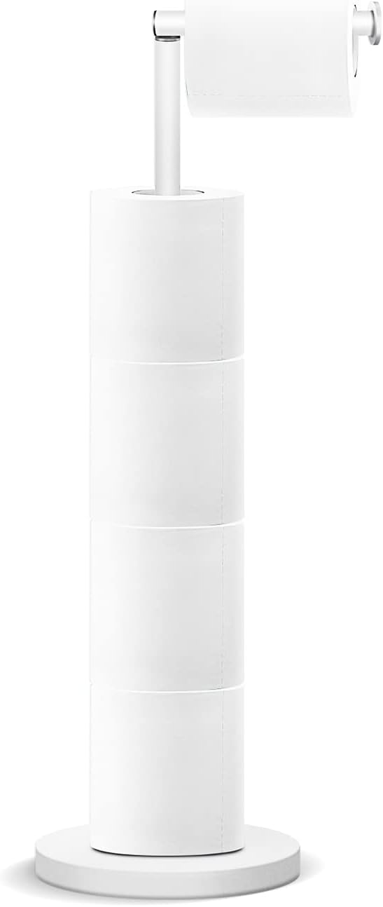 YUET Freestanding Toilet Roll Holders Free Standing Folding Paper Holder Stand Storage Stainless Steel Bathroom, Anti Rust Pedestal Free-Standing