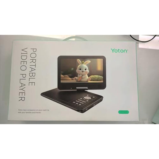 YOTON Portable DVD Player, 12.5 Inch with Rotatable 10.5 Inch LCD, 4~6 Hours Continuous Playback, Memory Recovery Function, Sync TV, for Car and Kids(White)