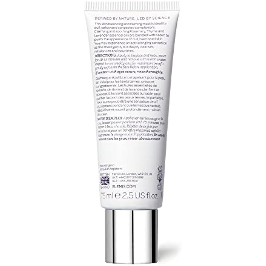 ELEMIS Herbal Lavender Repair Mask, Soothing Clay Balm Deeply Cleanses, Rebalances it also Nourishes Skin, Calming Balm Formulated with Rosemary, Thyme, Lavender, Leaves Skin Bright and Balanced, 75ml