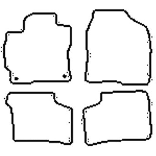 (Q308:CT65) 4 Piece Toyota (2014-2018) Aygo Vehicle Specific Car Mat Set Grey Carpet Red Trim