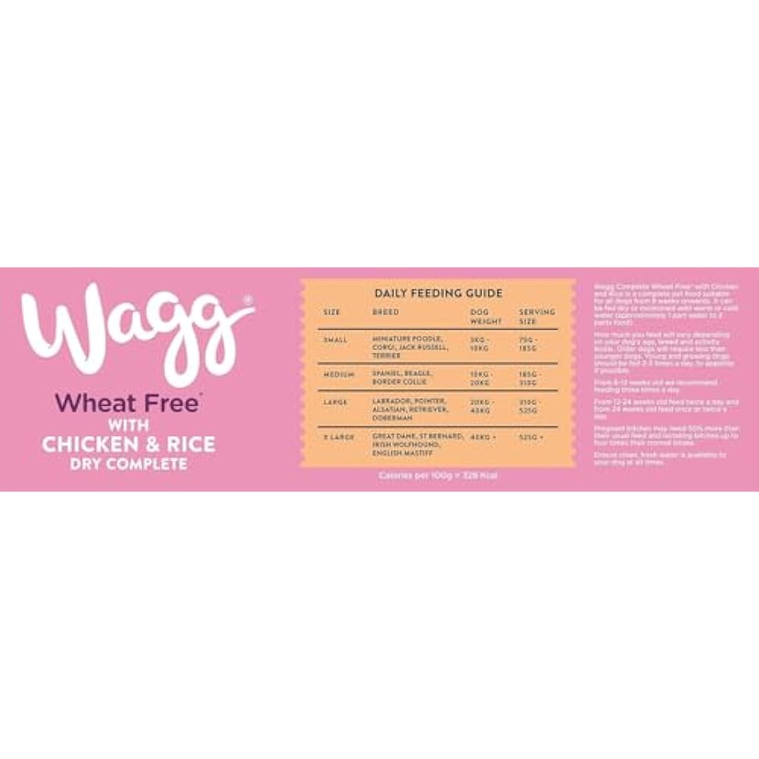 Wagg Wheat Free Complete Dry Adult Dog Food Chicken & Rice 12kg - For Sensitive Stomachs