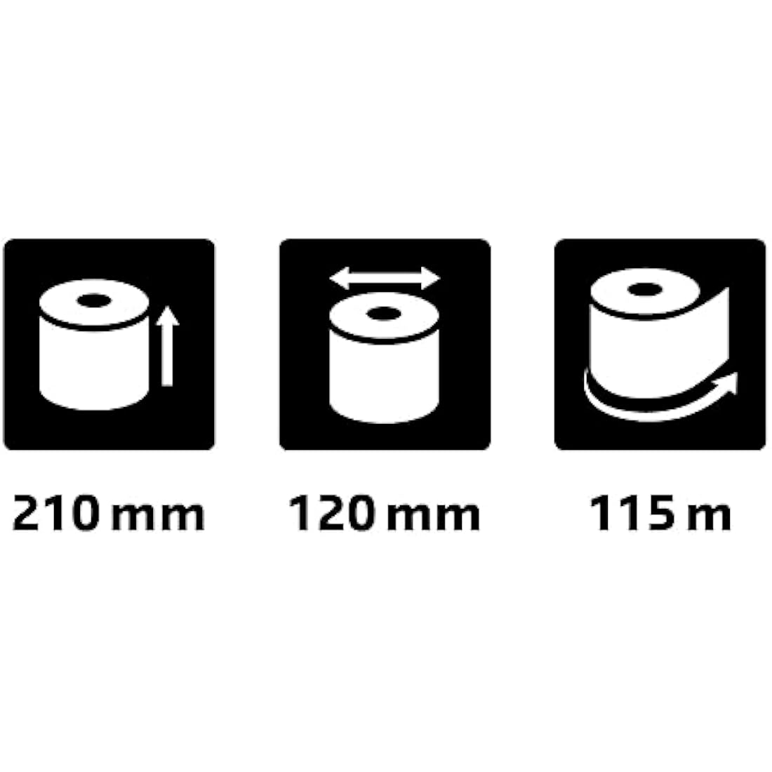 Exacompta - Ref 52131E - Telex Machine Rolls (6 Rolls Per Pack) - 210mm Width x 120m Length, 3-Ply Self Copy Chemical Paper, 25mm Core, Suitable for Use in Telex Machines