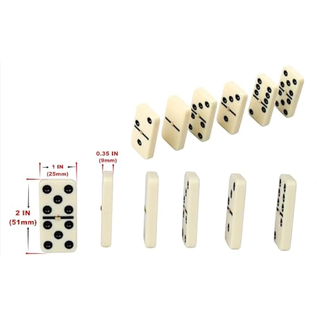 Dominoes Set for Adults, Dominoes Set Double Six, Double 6 Professional Domino Tiles with Spinner in Wooden Box,28 pcs Domino Set 28 Tiles with Natural Wooden Case…