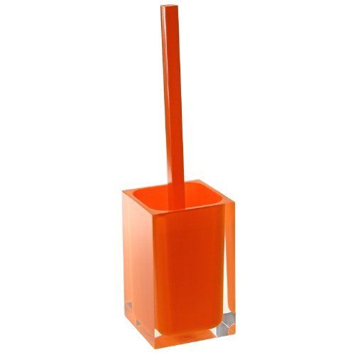 Rainbow Resin Toilet Brush Holder Finish: Glossy Orange