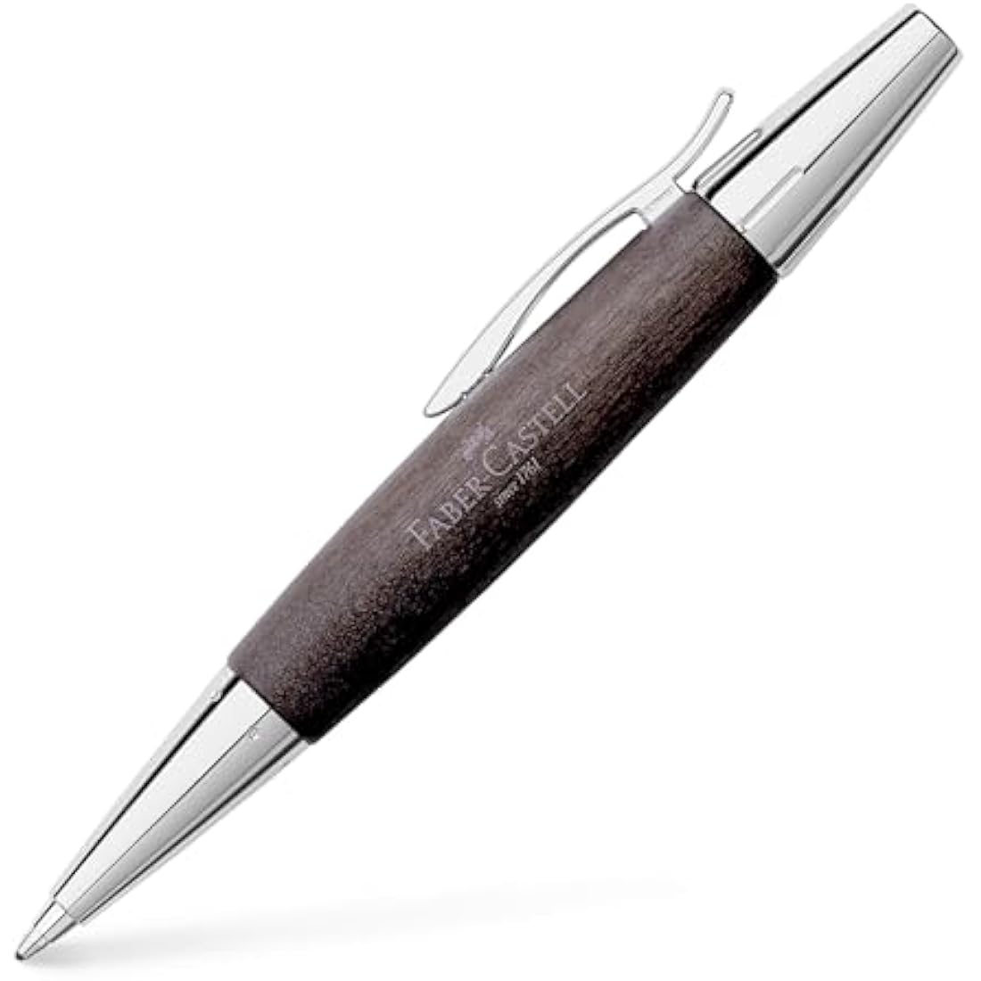 E-MOTION BALLPOINT PEN WOOD/CHROME BLACK