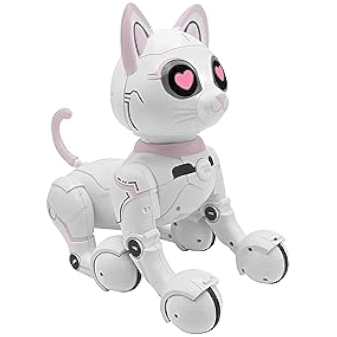 LEXIBOOK - Power Kitty® - Remote Control Robot Cat, Programmable Smart Robot, Light, Sound, White/Pink - KITTY01