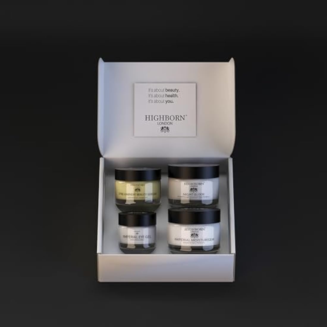 HighBorn London Four Phase Day & Night Collection - Anti Aging Skincare Set for Women w/Beauty Serum, Eye Gel, Imperial Moisturiser & Night Elixir