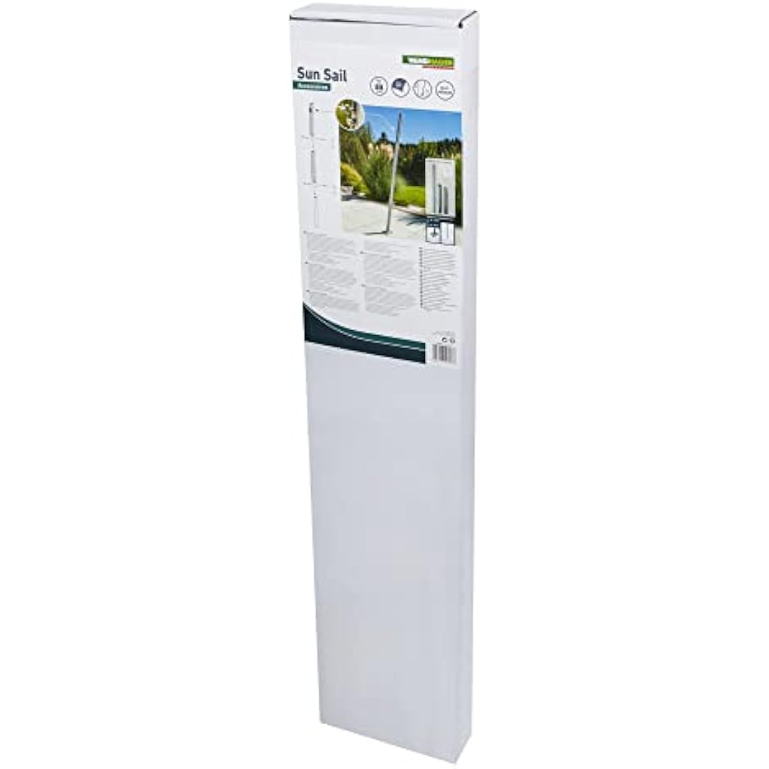 Windhager 10703 Premium Sun Sail Pole Height Adjustable Steel Pole for Sun Sail Rustproof Mast Height Max. 242.5 cm
