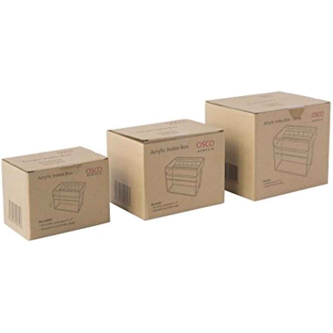 OSCO Clear Acrylic Index Box | Regular | A to Z Divider Tabs | 100 Lined Note Sheets Included (6" X 4") | Ruled Revision Flash Cards | Recipe Notes | Office Contacts Filing | Fits A6 Docs