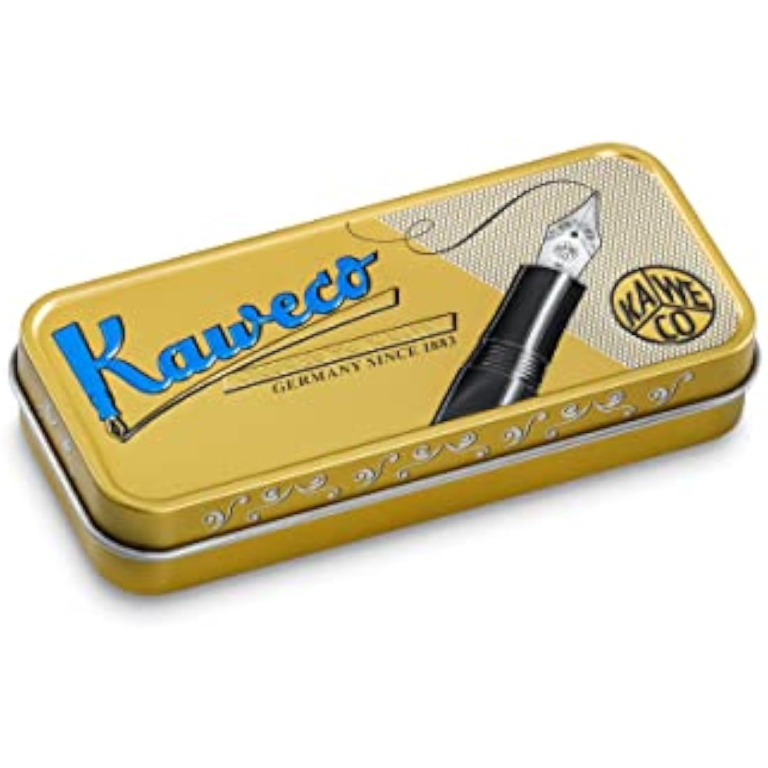 Kaweco ART SPORT Fountain Pen Mineral White I Exclusive Acrylic Reservoir Pen for Ink Cartridges With Steel Nib 12.5 cm I Including Metal Box I Nib: B (Broad)