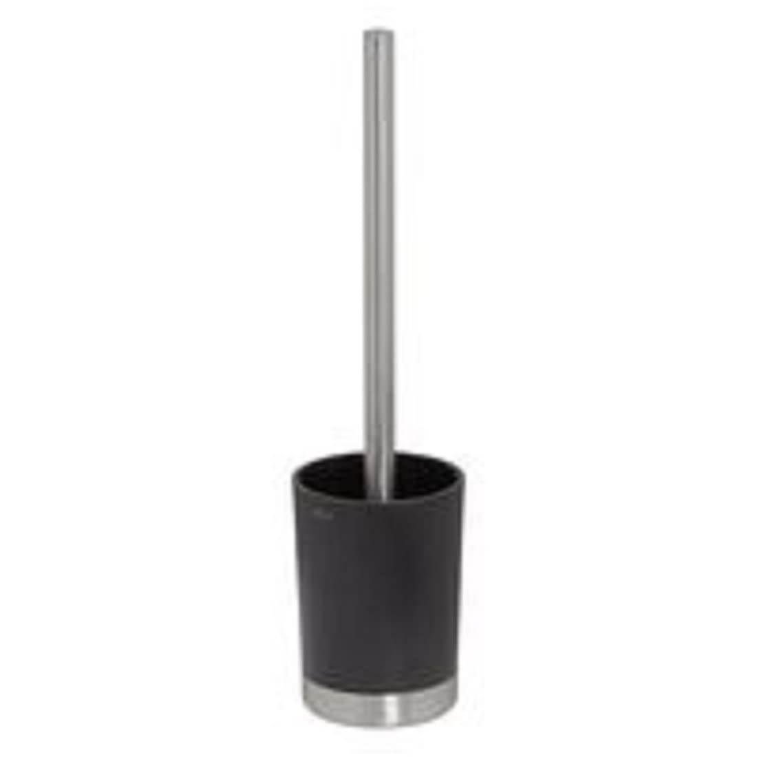Tiger Tune Toilet Brush and Holder, Freestanding, Stainless Steel Brushed, Black, 9.1 x 37.9 x 9.1 cm