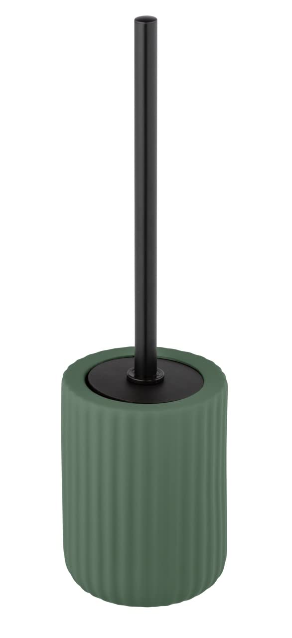 WENKO Belluno Green Ceramic Toilet Brush Holder, 11,5 x 42 x 11,5 cm