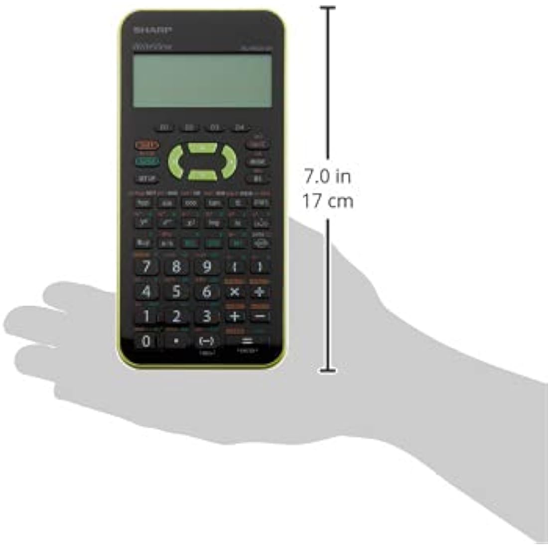 Sharp EL-W531 XH-GR Scientific Calculator WriteView Display Metallic Green with Battery 335 Functions for Grammar/Secondary School