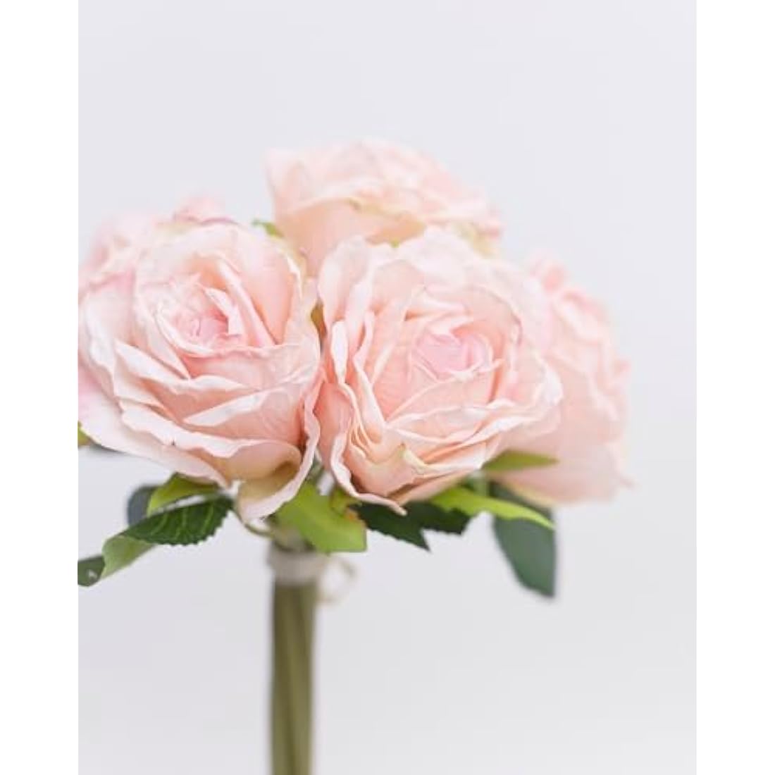 The Baked Studio – 'Dried Touch 7-Piece Rose Stem Bouquet' Artificial Dried Flowers For Cake Decorating, Home Décor, Vases, Weddings, Bridesmaid Bouquets and Crafts (Dusty Pale Pink)