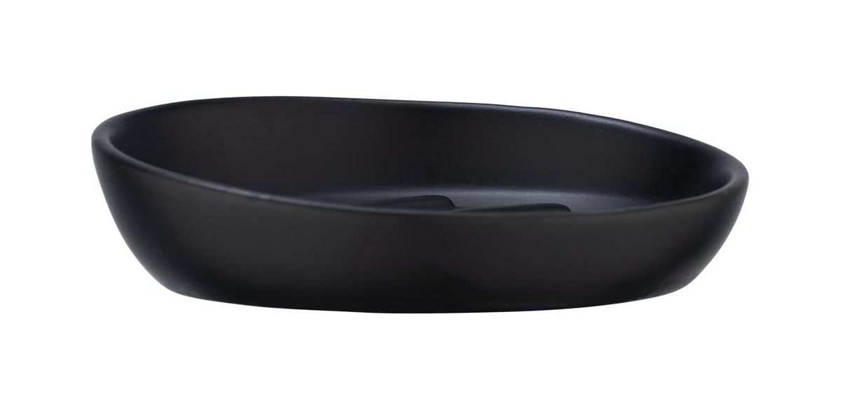 Wenko Badi Black Ceramic Soap Dish - Soap Dish, Ceramic, 11.5 x 3 x 11.5 cm, Black