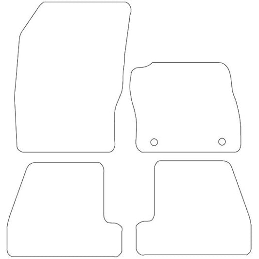(D10:CT65) 4 Piece Ford (2011-2014) Focus MK3 Vehicle Specific Car Mat Set Grey Carpet Red Trim