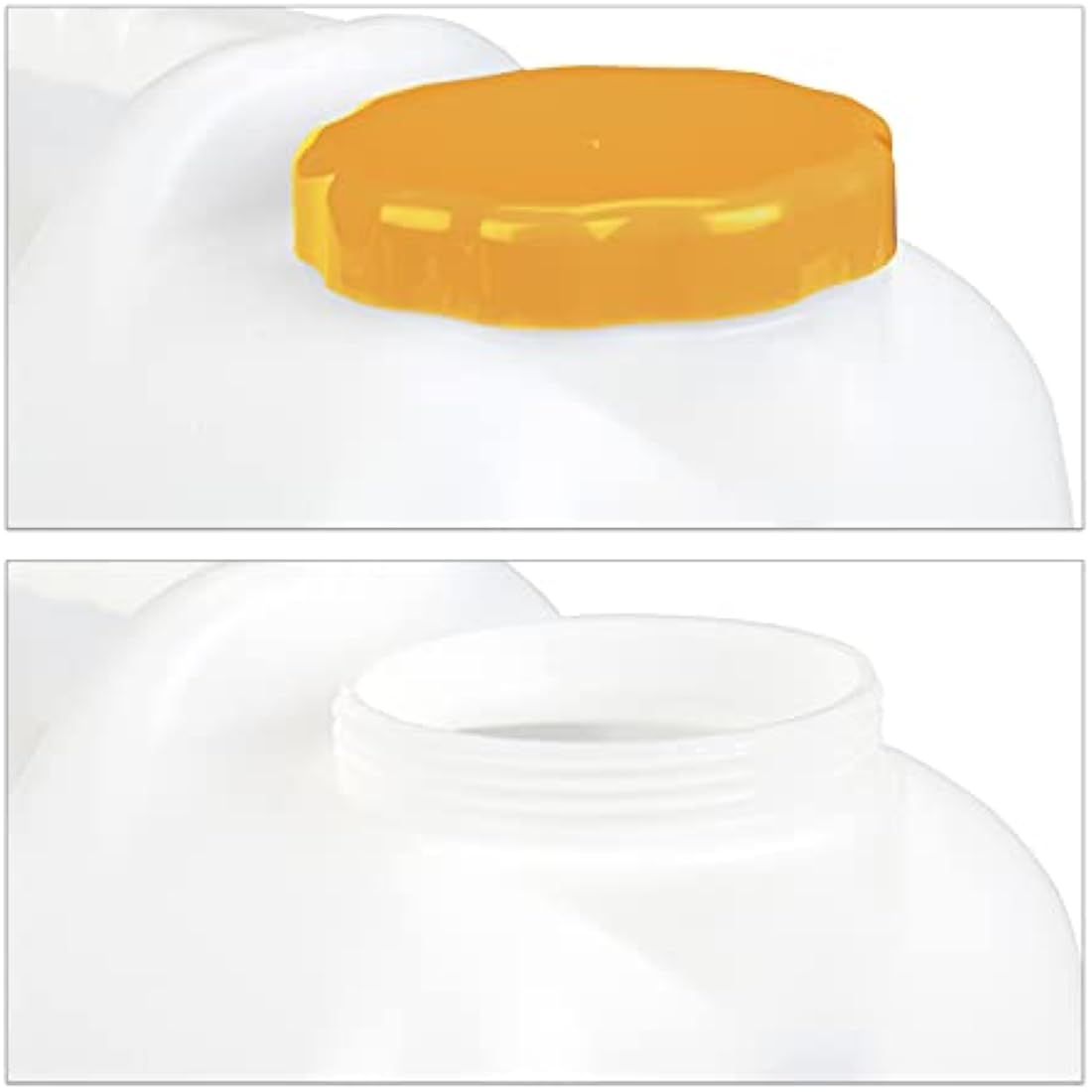 Relaxdays Water Canister with Tap, 15 litres, Camping Container, BPA-Free Plastic, Wide Opening, Handle, White/Orange, 39x22x38 cm