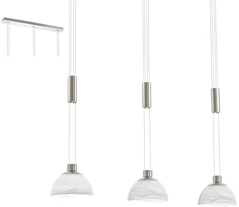 Eglo Pendant Lamp, Stainless Steel, 6 W, Satin Nickel, 93468