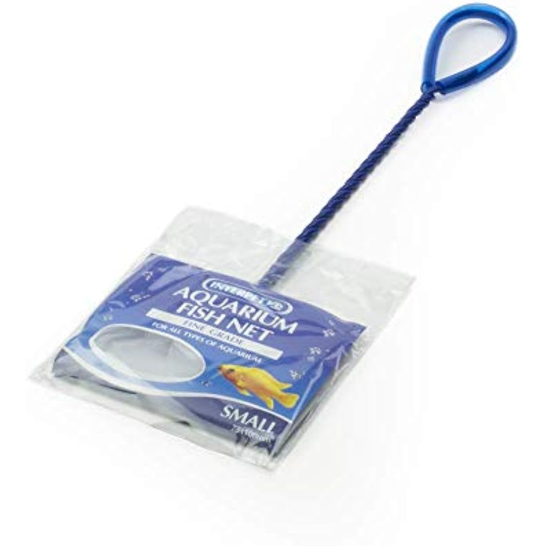 Interpet Fine Mesh Aquarium Fish Tank Catch Net, Small, 3" x 4", White/Blue