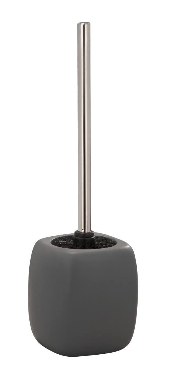 WENKO 20025100 Toilet Brush Faro Grey - Ceramic, 12 x 40 x 12 cm, Grey