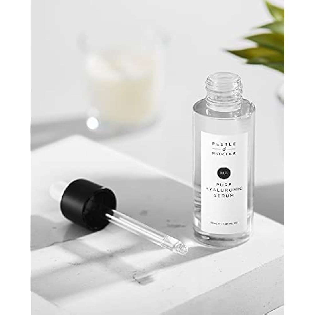 Pestle & Mortar 2% Pure Hyaluronic Acid Serum for face with Vitamin B5, Super-hydrating, Anti ageing, instantly plumps-up the skin, Reduces fine lines and wrinkles, Vegan & Cruelty-Free 30ml
